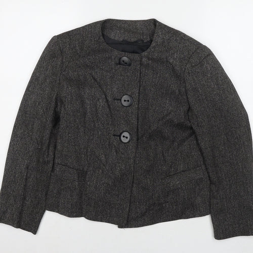 M&Co Womens Grey Jacket Blazer Size 12 Button
