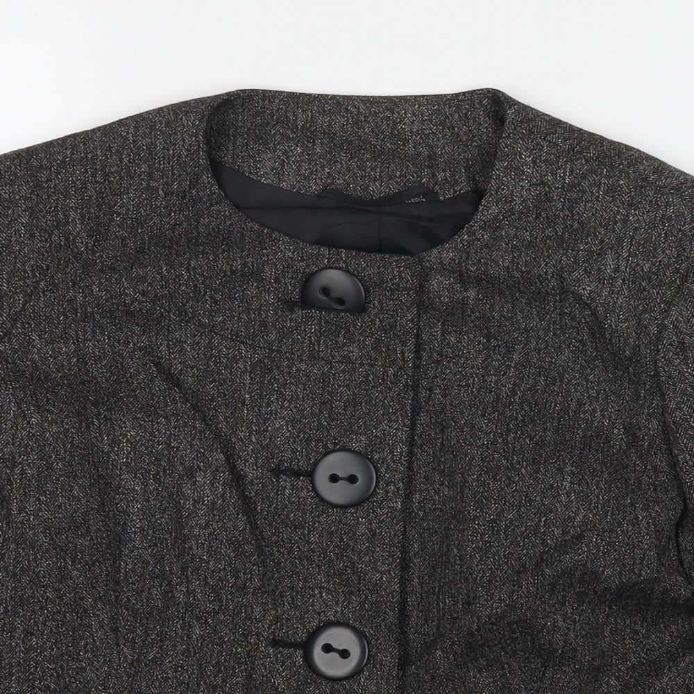 M&Co Womens Grey Jacket Blazer Size 12 Button