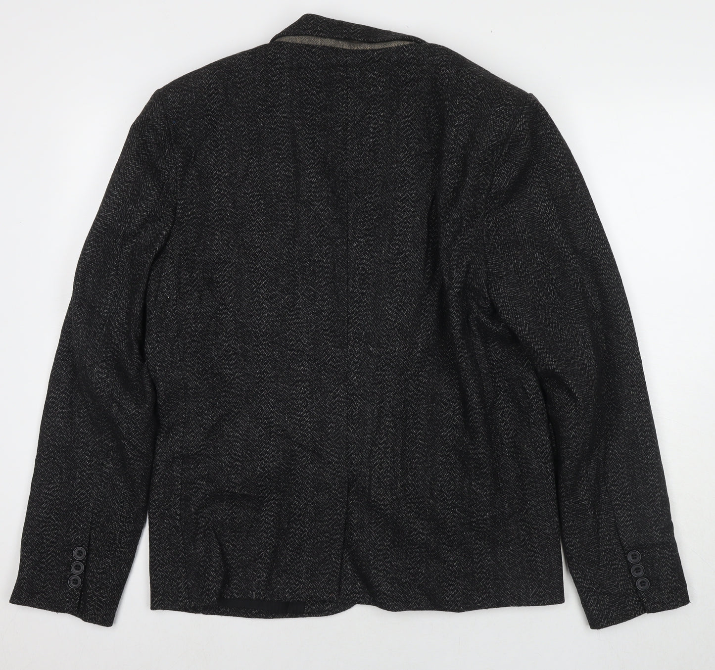 Bellfield Mens Black Jacket Blazer Size L Button