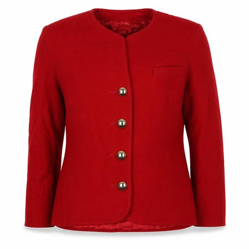 Liberty Womens Red Pea Coat Coat Size 14 Button