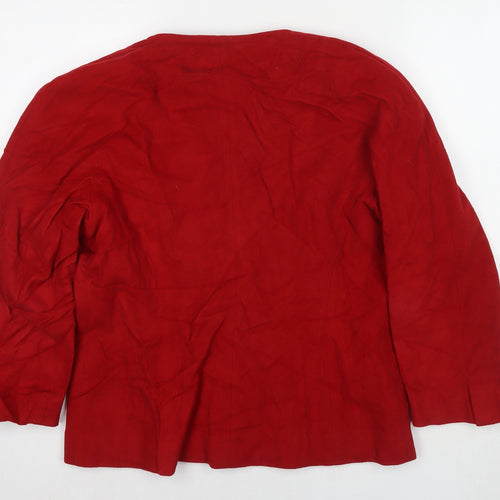 Liberty Womens Red Pea Coat Coat Size 14 Button
