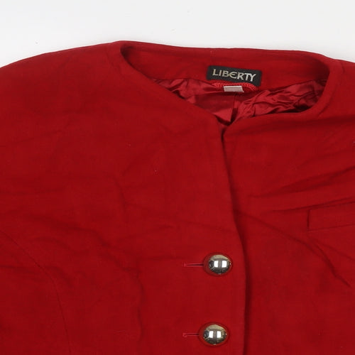 Liberty Womens Red Pea Coat Coat Size 14 Button