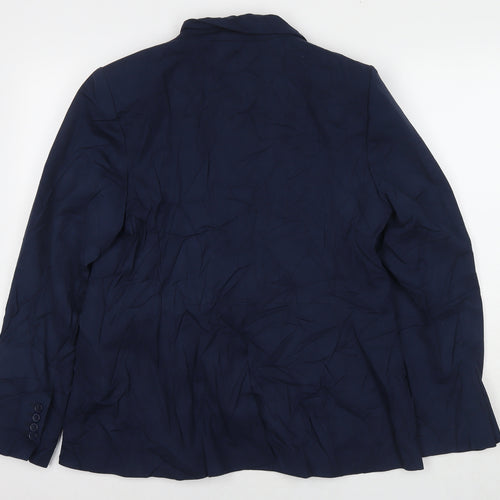 Marks and Spencer Womens Blue Jacket Blazer Size 16 Button