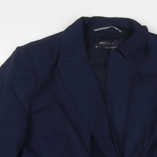 Marks and Spencer Womens Blue Jacket Blazer Size 16 Button