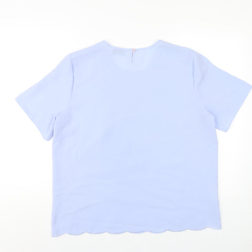 Northmoor Womens Blue Polyester Basic T-Shirt Size 16 Round Neck