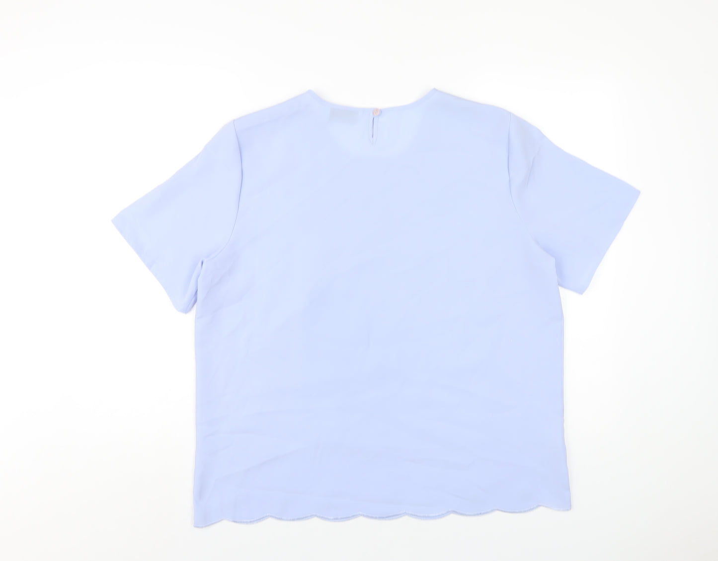 Northmoor Womens Blue Polyester Basic T-Shirt Size 16 Round Neck