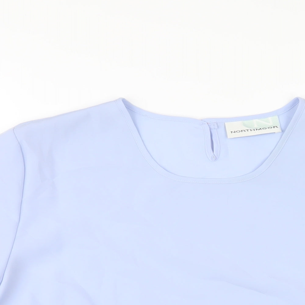 Northmoor Womens Blue Polyester Basic T-Shirt Size 16 Round Neck