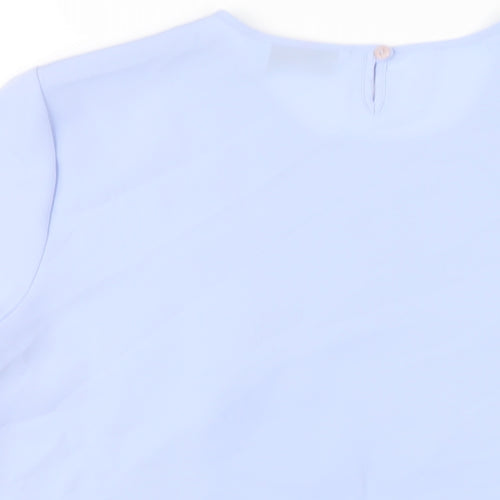 Northmoor Womens Blue Polyester Basic T-Shirt Size 16 Round Neck
