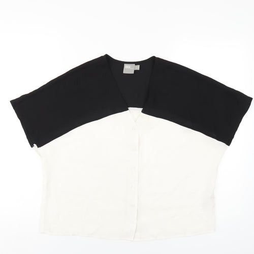 ASOS Womens White Polyester Basic T-Shirt Size 8 V-Neck
