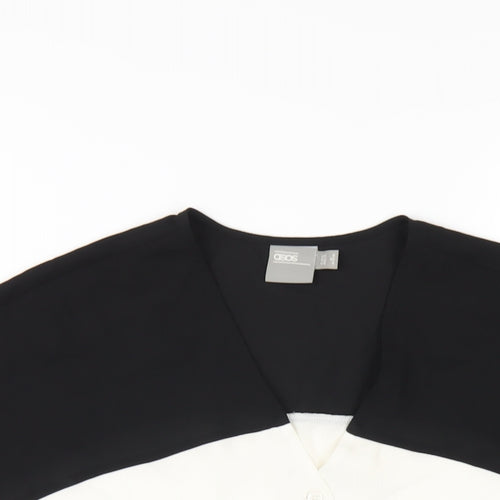 ASOS Womens White Polyester Basic T-Shirt Size 8 V-Neck