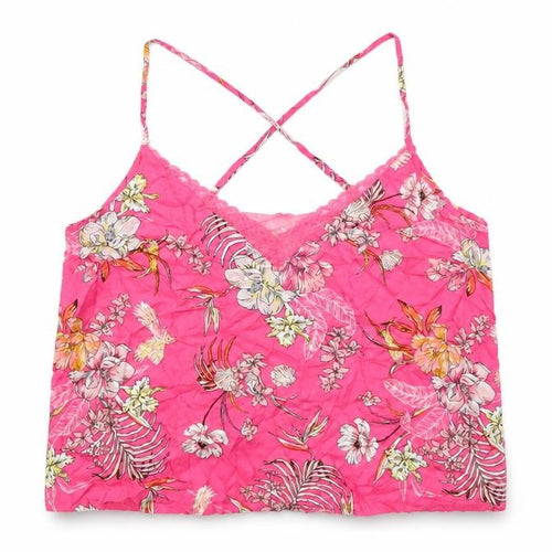 Marks and Spencer Womens Pink Floral Viscose Cami Pyjama Top Size 20