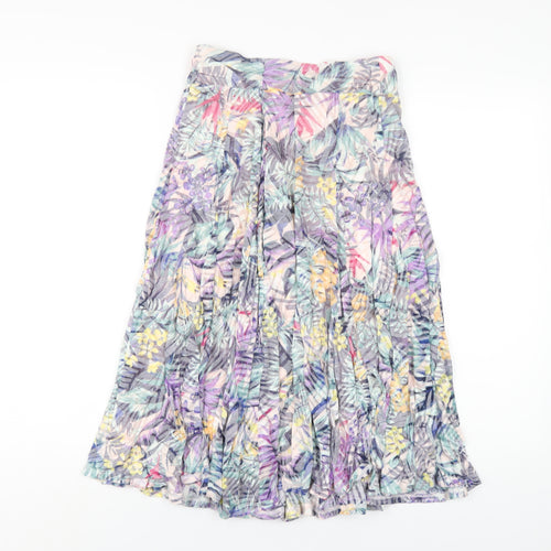 Marks and Spencer Womens Multicoloured Geometric Polyester A-Line Skirt Size 10