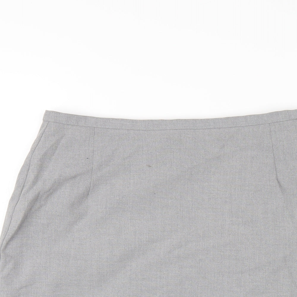 Marks and Spencer Womens Grey Polyester Straight & Pencil Skirt Size 10 Zip