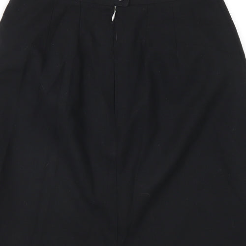 Marks and Spencer Womens Black Polyester Straight & Pencil Skirt Size 10 Zip