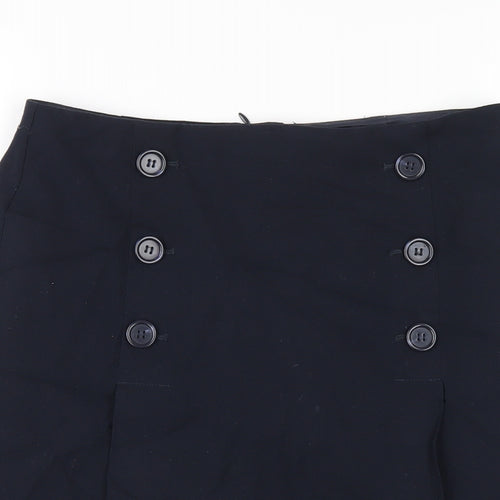 Marks and Spencer Womens Blue Polyester Straight & Pencil Skirt Size 10 Zip