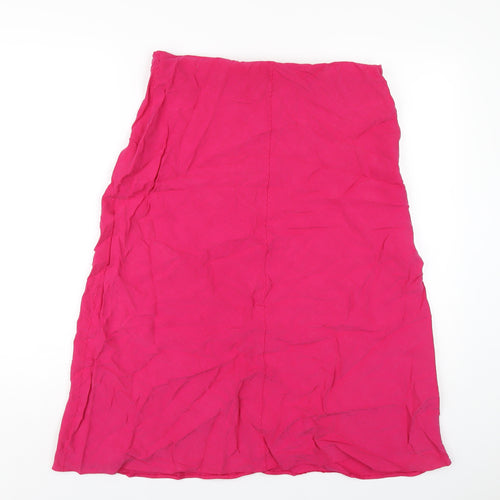 Marks and Spencer Womens Pink Lyocell A-Line Skirt Size 14