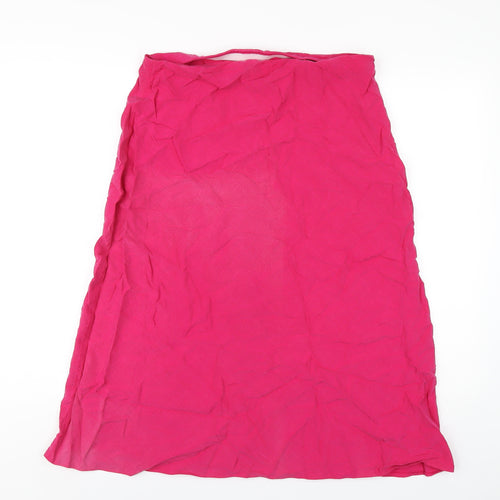 Marks and Spencer Womens Pink Lyocell A-Line Skirt Size 14