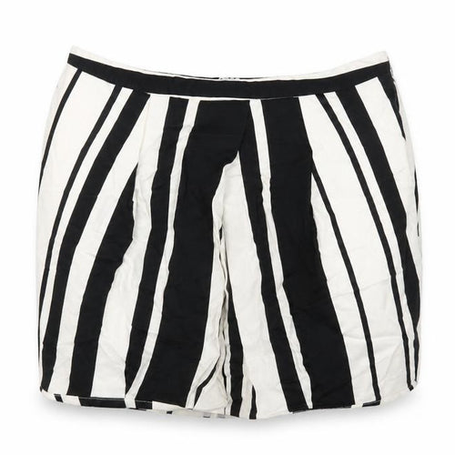 ASOS Womens Black Striped Cotton Mini Skirt Size 12 Zip
