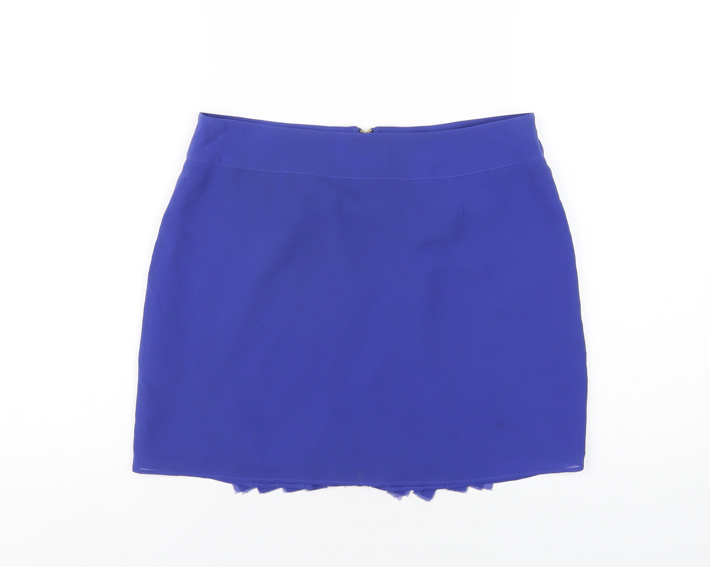 Ted Baker Womens Blue Polyester A-Line Skirt Size 10 Zip