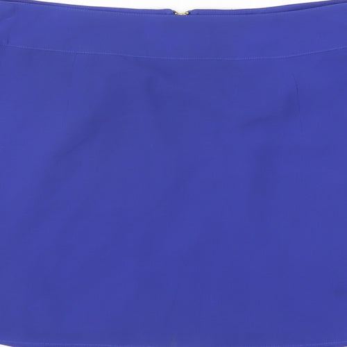 Ted Baker Womens Blue Polyester A-Line Skirt Size 10 Zip