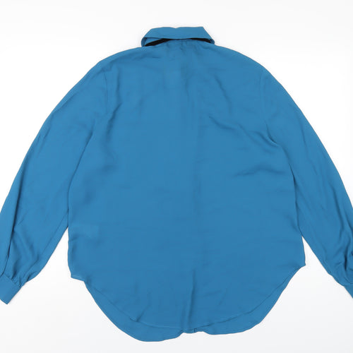 Marks and Spencer Womens Blue Polyester Basic Button-Up Size 16 Collared