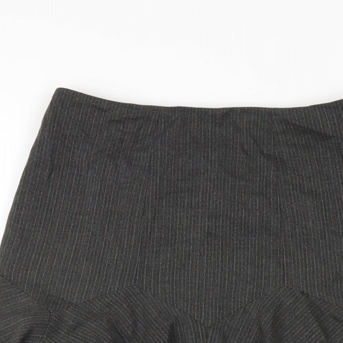 Marks and Spencer Womens Grey Polyester A-Line Skirt Size 8 Zip