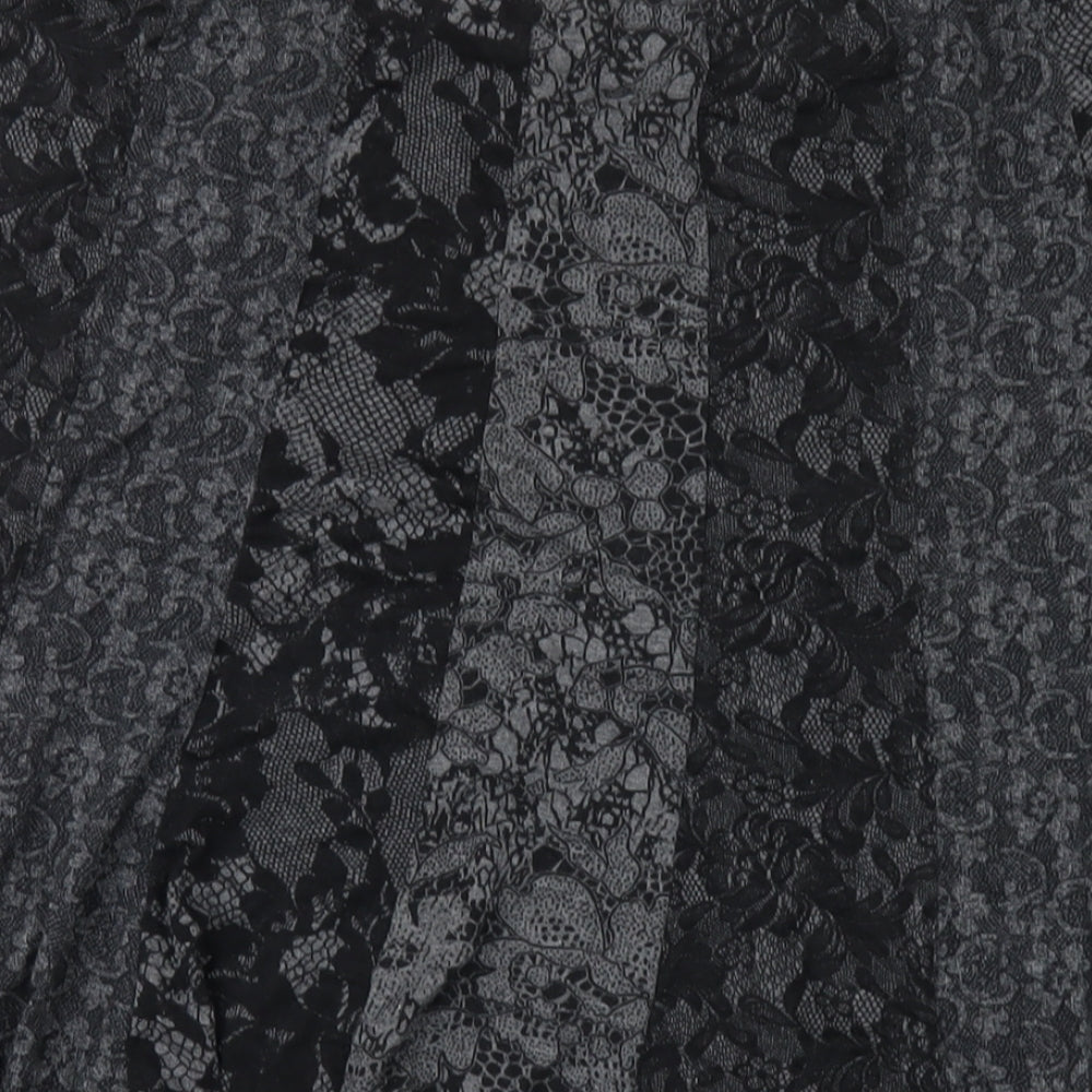 Per Una Womens Grey Floral Polyester A-Line Skirt Size 20