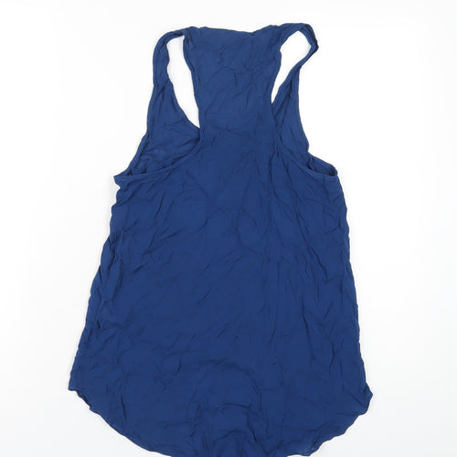 Reiss Womens Blue Viscose Basic Tank Size 8 Scoop Neck