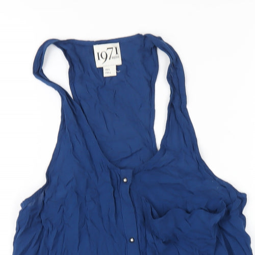 Reiss Womens Blue Viscose Basic Tank Size 8 Scoop Neck