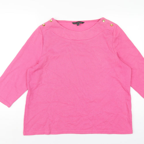 Bonmarché Womens Pink Polyester Basic T-Shirt Size 20 Boat Neck