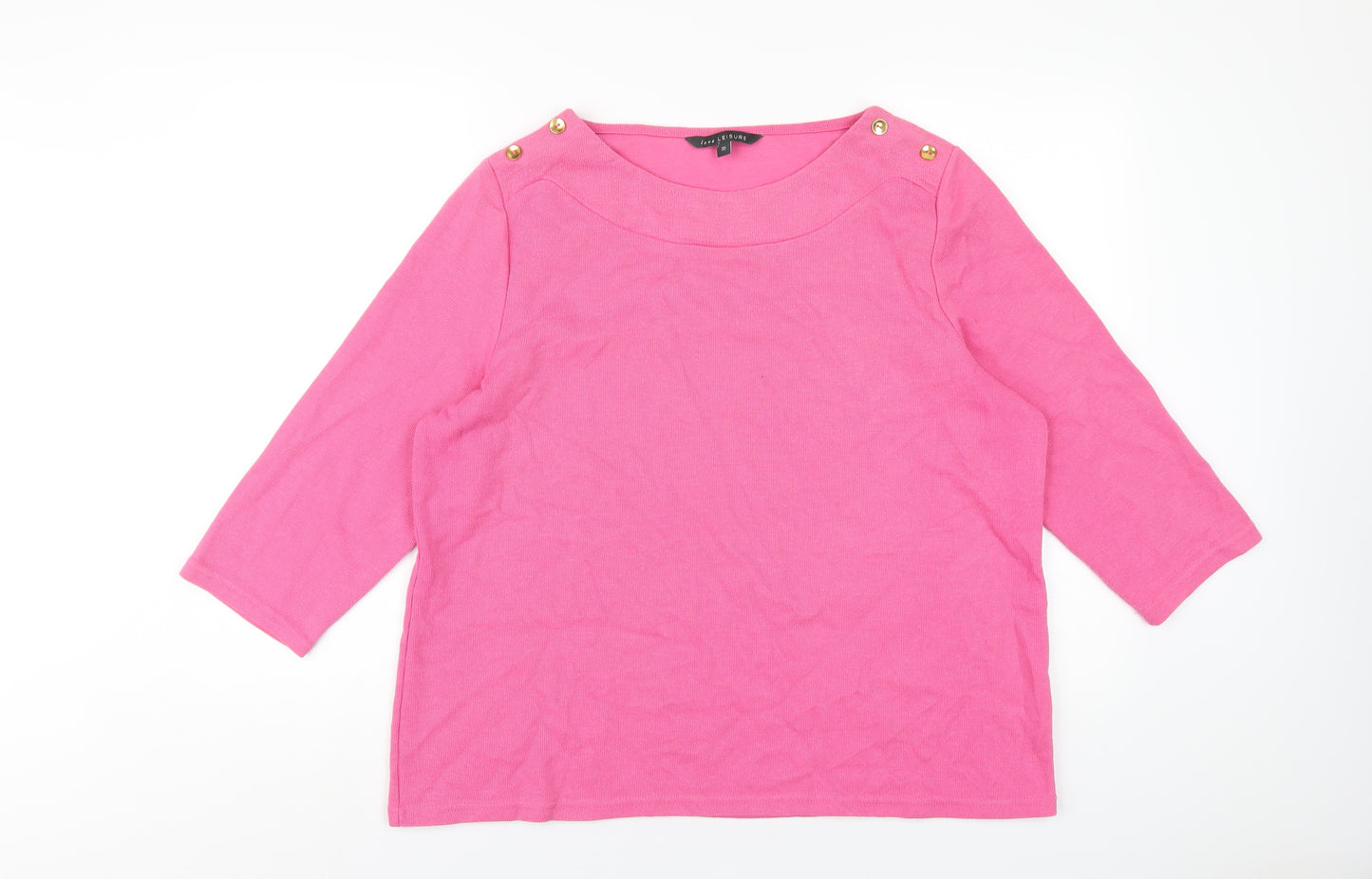 Bonmarché Womens Pink Polyester Basic T-Shirt Size 20 Boat Neck
