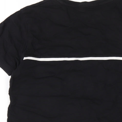 Devote Mens Black Cotton T-Shirt Size S Round Neck
