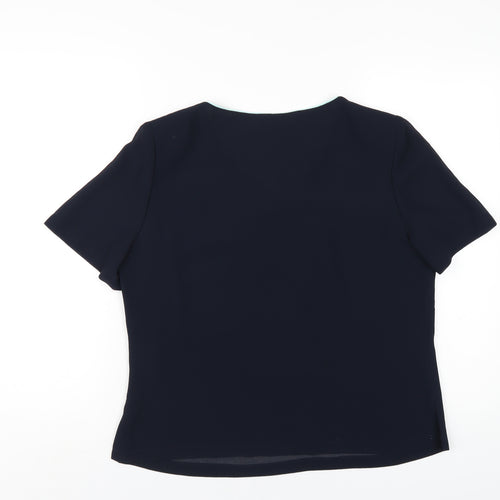 Jacques Vert Womens Beige Polyester Basic T-Shirt Size 14 V-Neck
