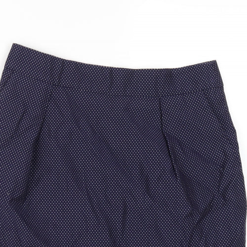 Reiss Womens Blue Polka Dot Cotton Straight & Pencil Skirt Size 10 Zip