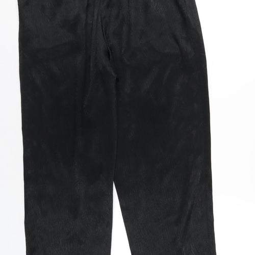 St Michael Womens Black Polyester Trousers Size 14 L31 in Regular