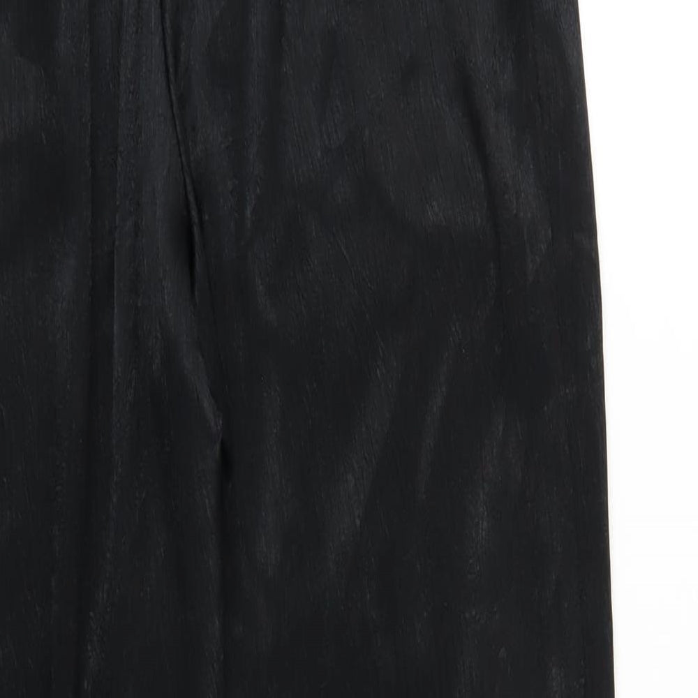 St Michael Womens Black Polyester Trousers Size 14 L31 in Regular