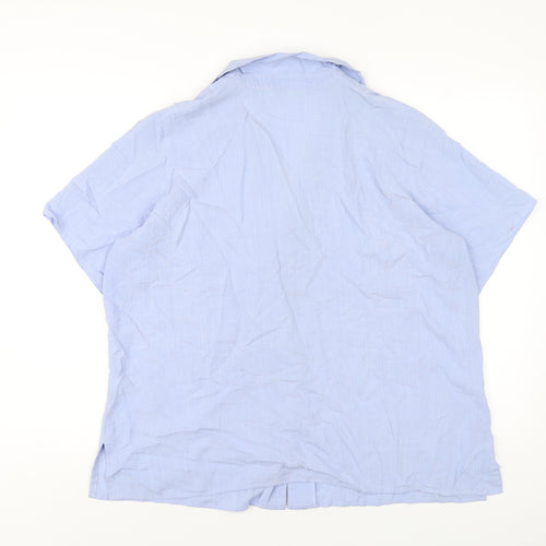 Marks and Spencer Womens Blue Viscose Basic Button-Up Size 20 Collared