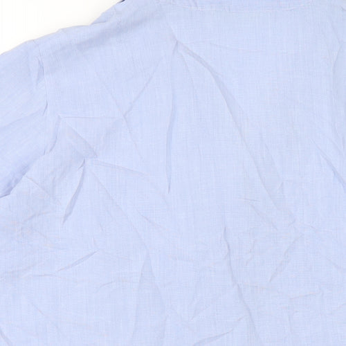 Marks and Spencer Womens Blue Viscose Basic Button-Up Size 20 Collared
