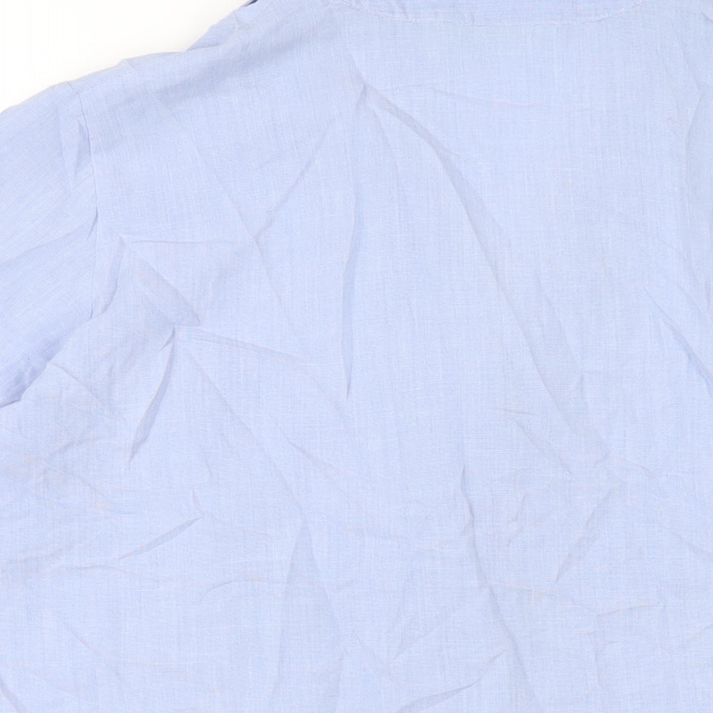 Marks and Spencer Womens Blue Viscose Basic Button-Up Size 20 Collared