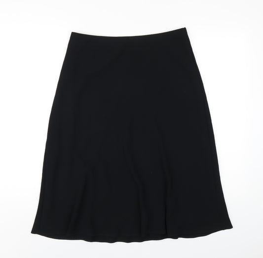 Marks and Spencer Womens Black Polyester A-Line Skirt Size 14