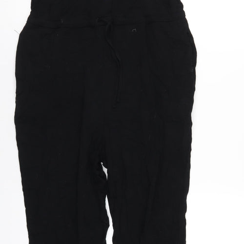 Topshop Womens Black Vinyl Jumpsuit One-Piece Size 12 L29 in Pullover