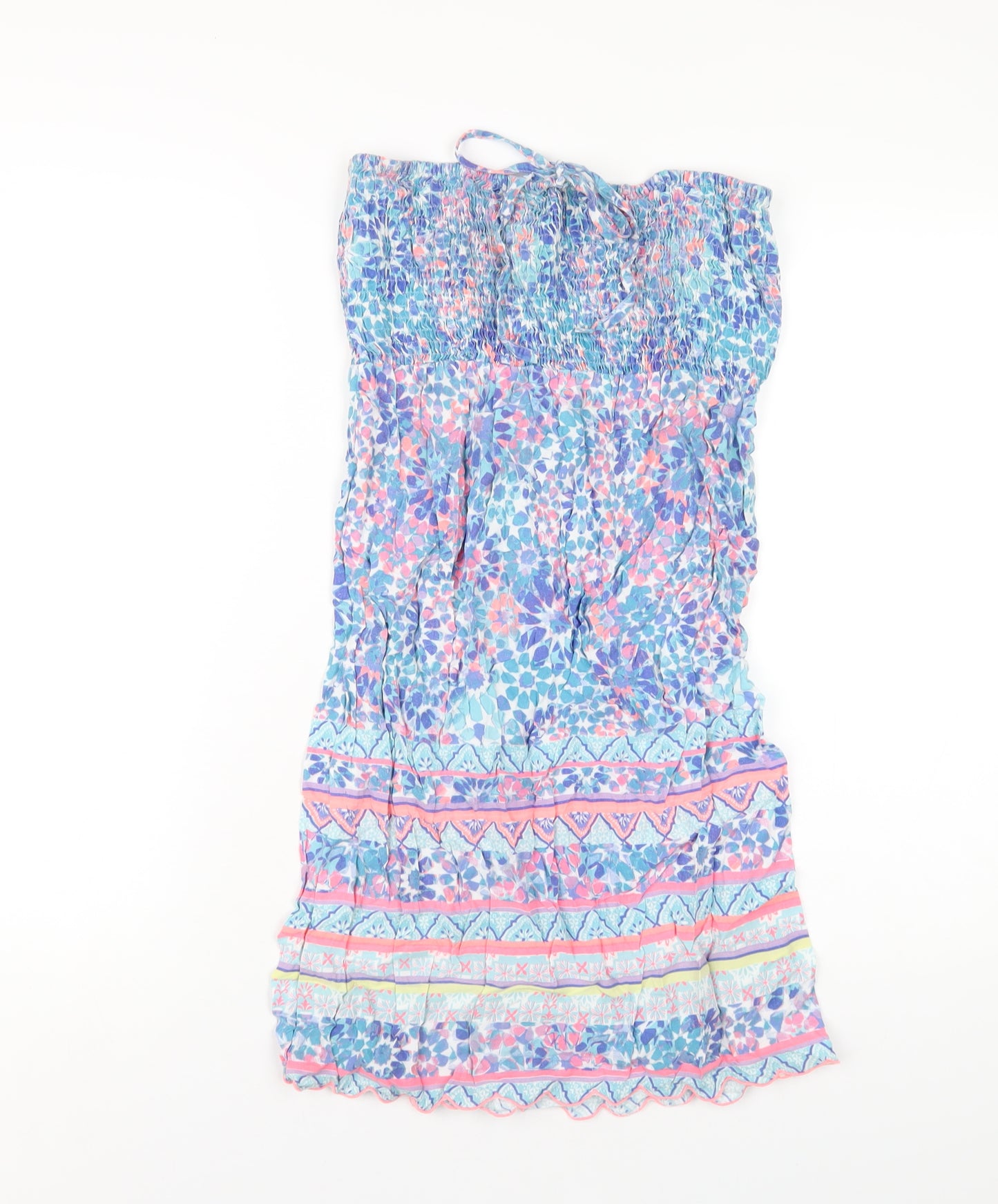 Accessorize Womens Multicoloured Geometric Viscose A-Line Size M Square Neck Pullover