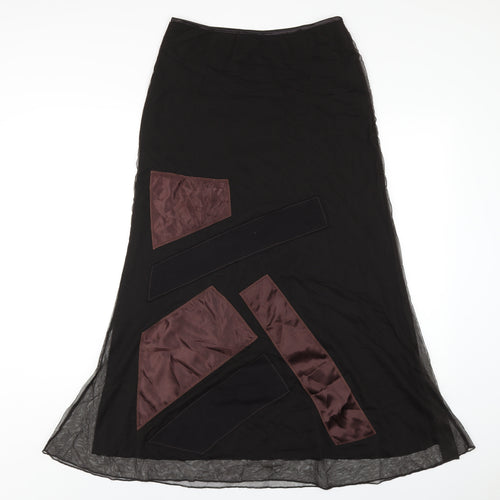 Per Una Womens Brown Nylon A-Line Skirt Size 12