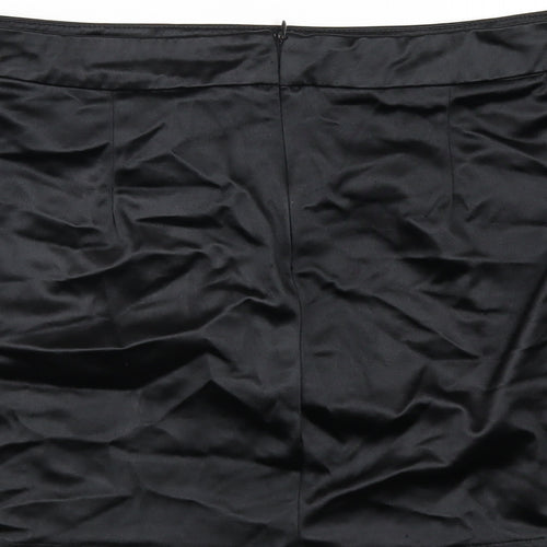 Quiz Womens Black Polyester A-Line Skirt Size 14 Zip