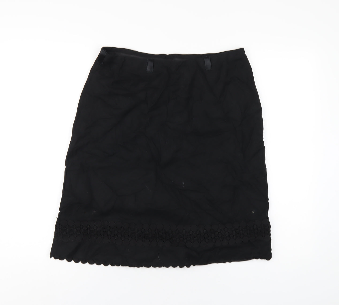 Marks and Spencer Womens Black Linen A-Line Skirt Size 12