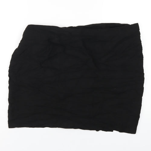 Marks and Spencer Womens Black Linen Wrap Skirt Size 22 Tie