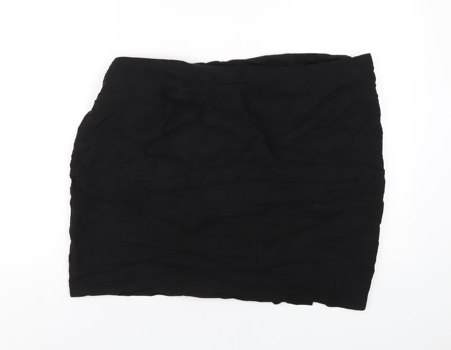 Marks and Spencer Womens Black Linen Wrap Skirt Size 22 Tie