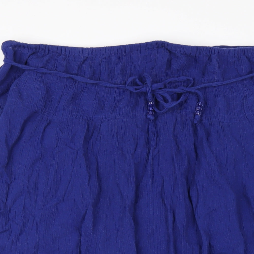 Evans Womens Blue Cotton A-Line Skirt Size 28