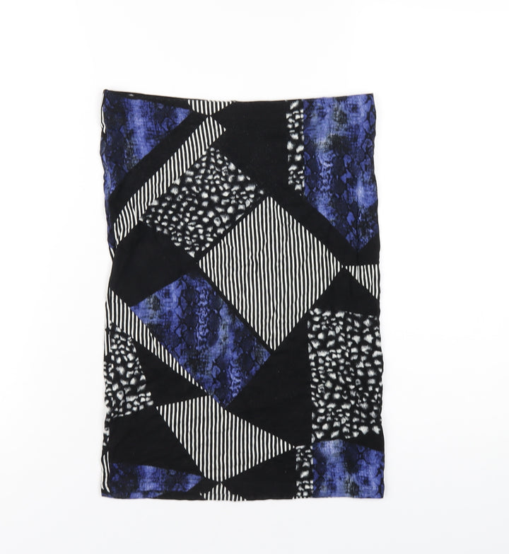 Topshop Womens Multicoloured Geometric Viscose Straight & Pencil Skirt Size 10