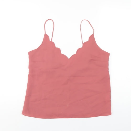 Topshop Womens Pink Polyester Camisole T-Shirt Size 12 V-Neck